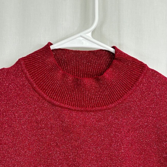 Style & Co. Collection Red Acrylic Cotton Metallic Pullover Sleeveless Sweater - Picture 4 of 7